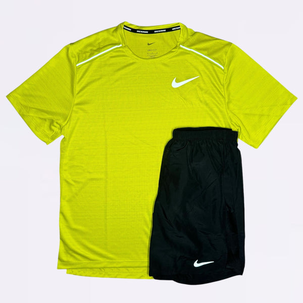 Nike Miler & Dri Fit Set - Tee & Shorts - Dusty Cactus / Black