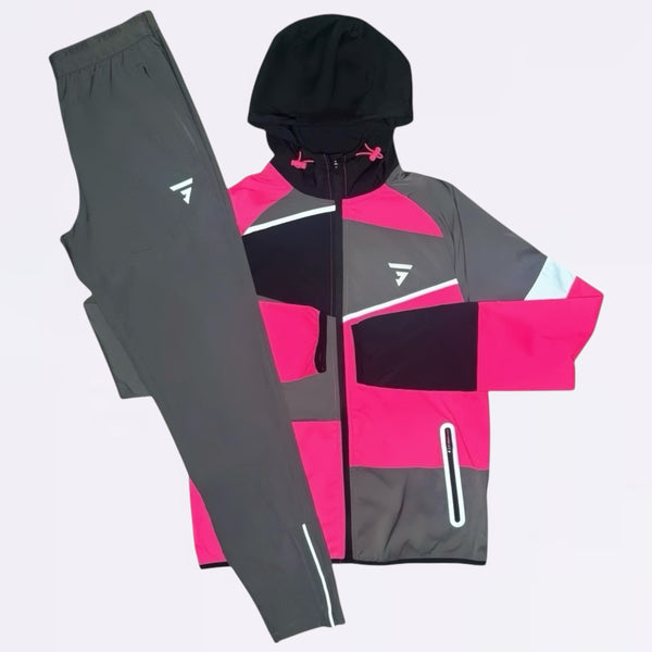 Griid Panel Set - Windrunner & Bottoms -  Pink / Grey