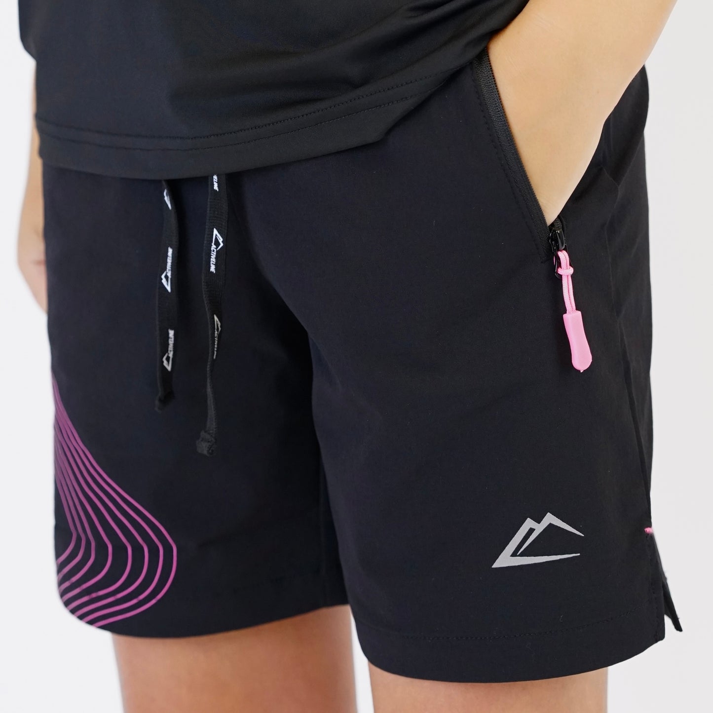 ActiveLine Wave - Jacket & Shorts Set - Black / Pink (Junior)