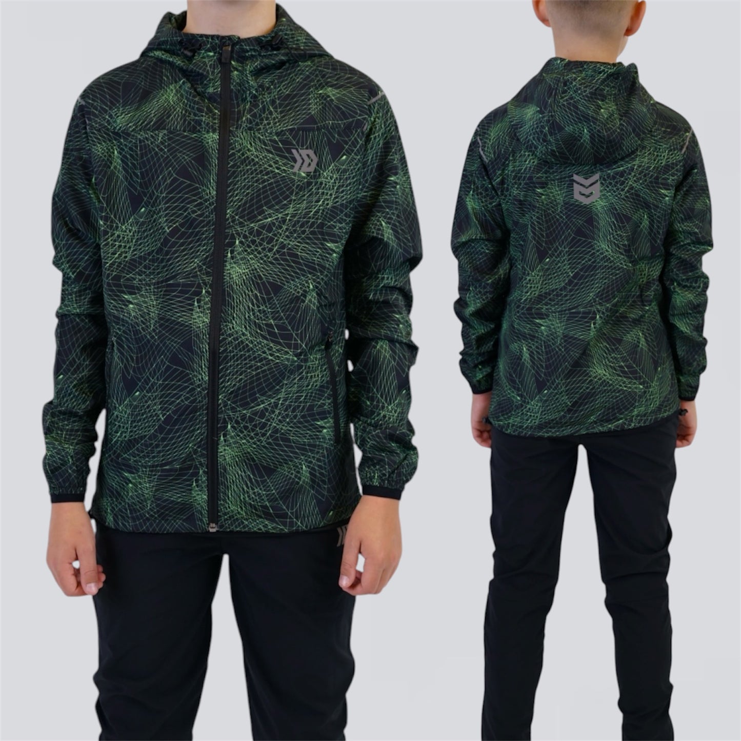 DASH Hyperweb Windrunner & Bottoms Set - Black / Neon (Junior)
