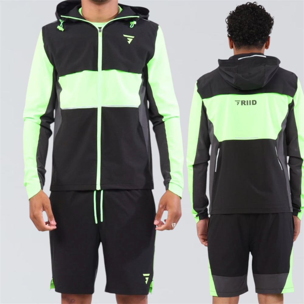 GRIID Evo Set - Jacket & Shorts - Black / Neon