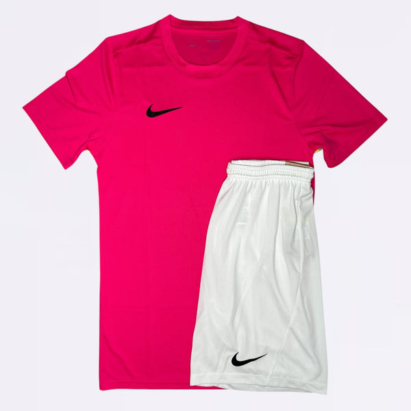 Nike Dri Fit Set - Tee & Shorts - Pink / White