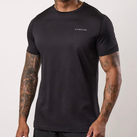 GymKing Geometric Knit Linear Set - Black