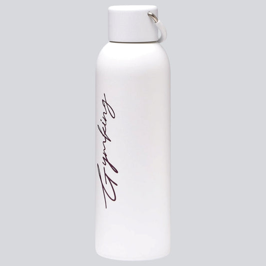 Gym King Stainless Steel Script Water Bottle - Cream