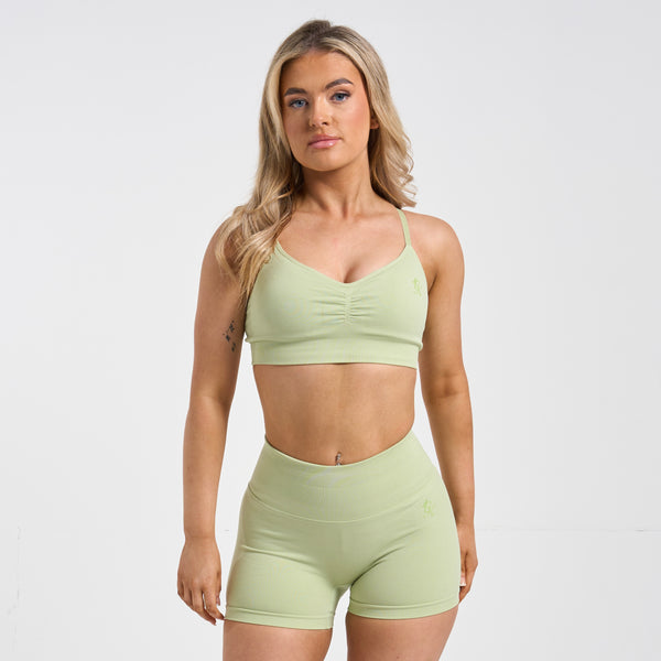 Gym King Scuplt Bra & Short Set - Matcha Green