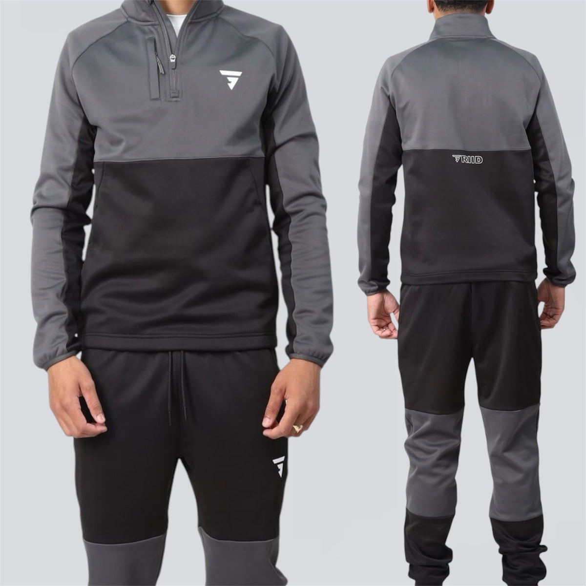 GRIID Cushy Half Zip 2.0 & Bottom Set - Black / Dark Grey