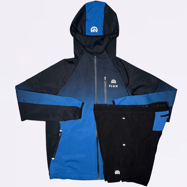 Flux Gradient & Performance Set - Jacket & Shorts - Blue / Black
