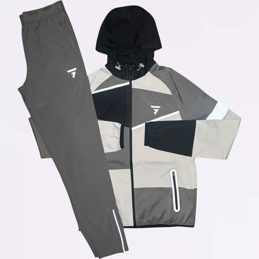 Griid Panel Set - Windrunner & Bottoms -  Grey / Grey