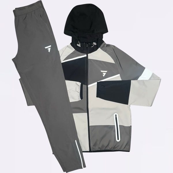 Griid Panel Set - Windrunner & Bottoms -  Grey / Grey
