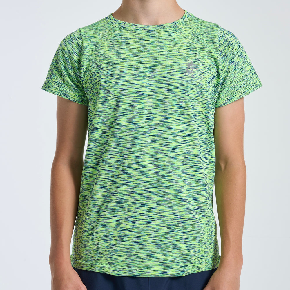 GymKing Seamless Space Dye Tee - Lime/Navy Grindle (Junior)