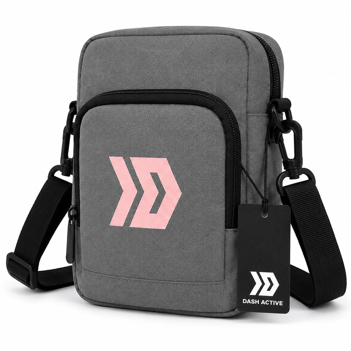 Dash Logo Crossbody Bag - Grey / Pink foam