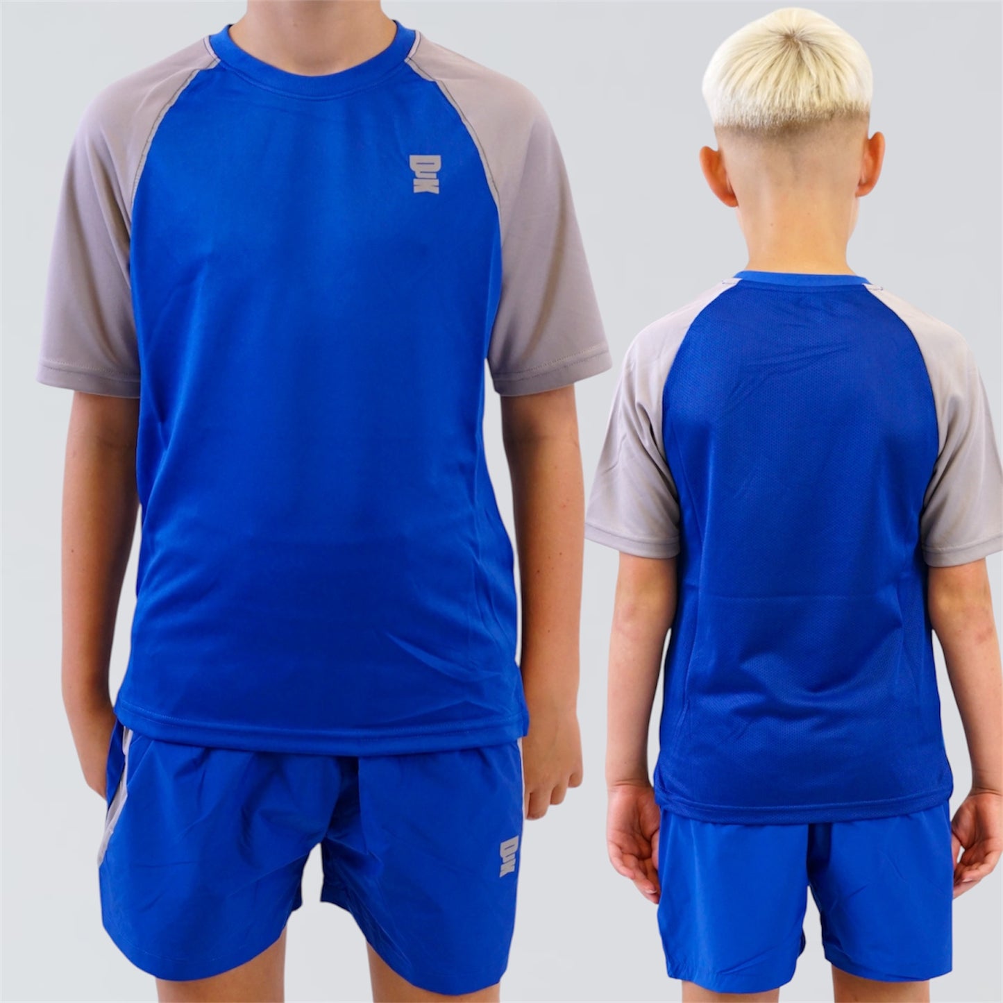 DJK Active Tee & Short Set - Blue / Grey (Junior)