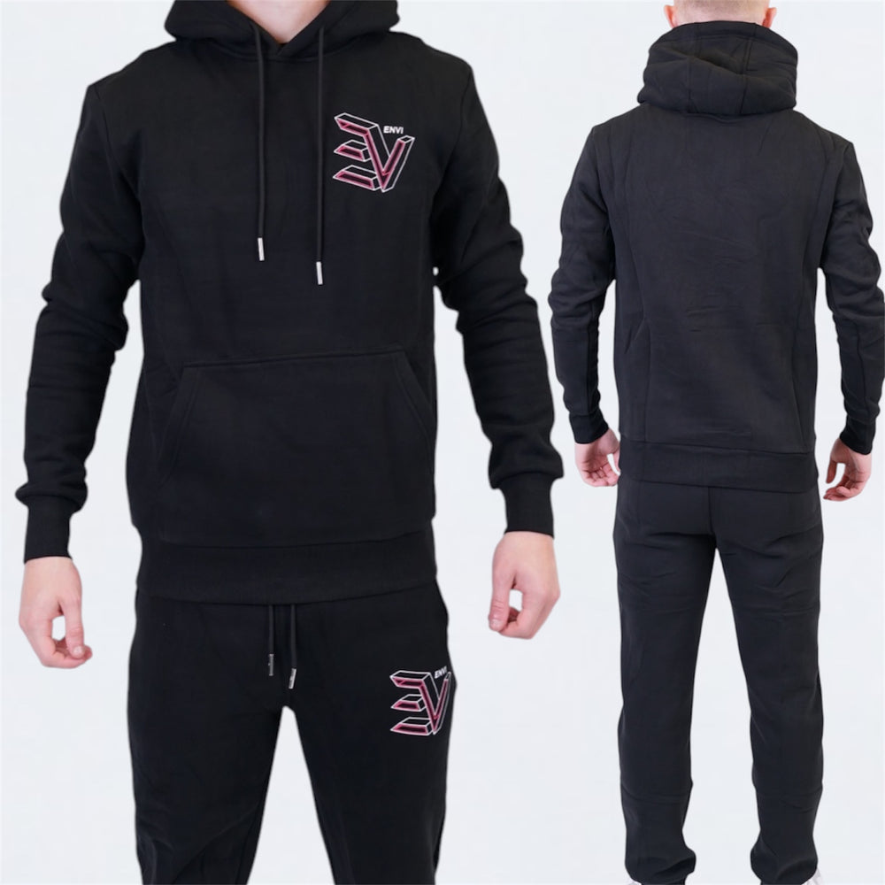 ENVI Concave Set - Hoodie & Bottoms - Black / Pink