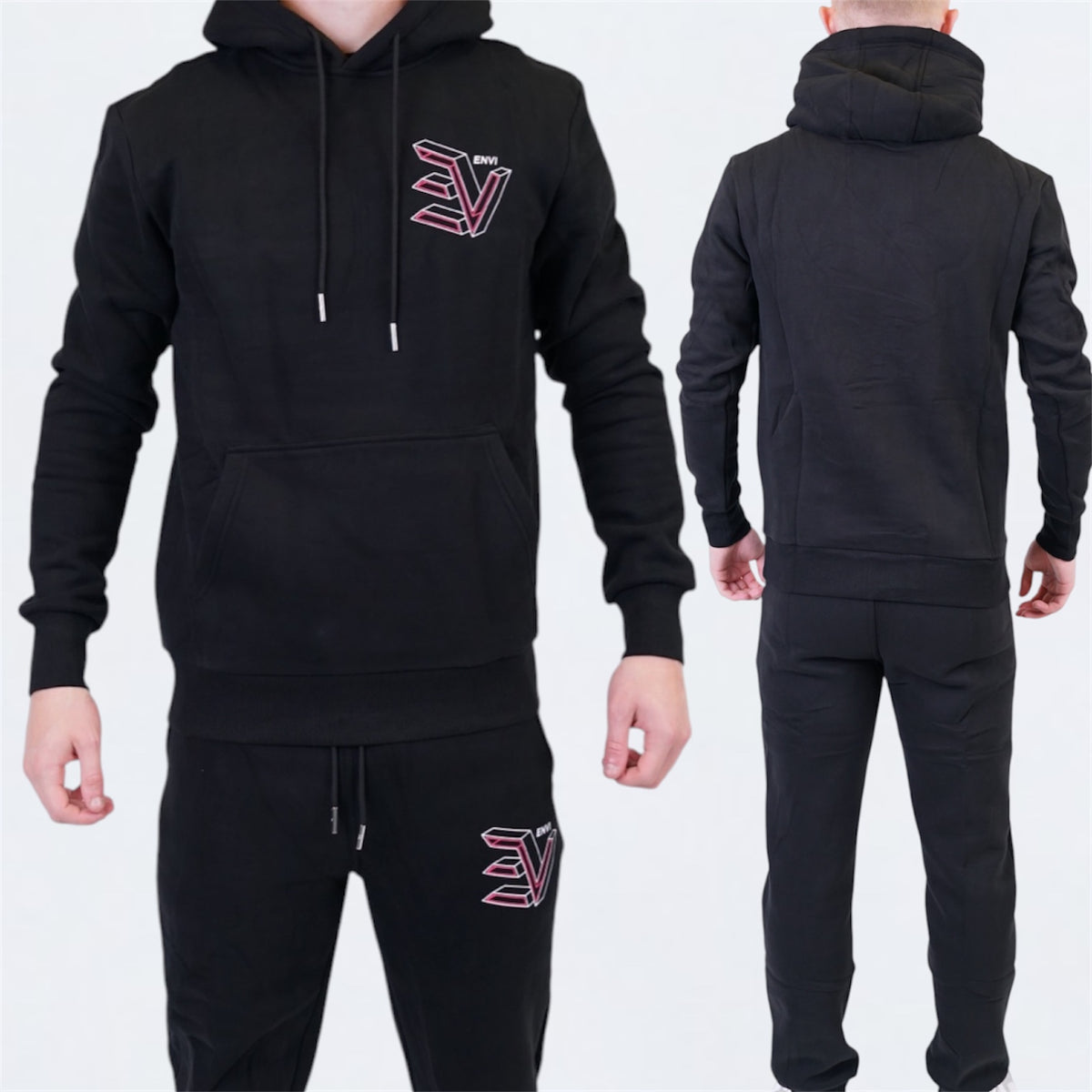 ENVI Concave Set - Hoodie & Bottoms - Black / Pink