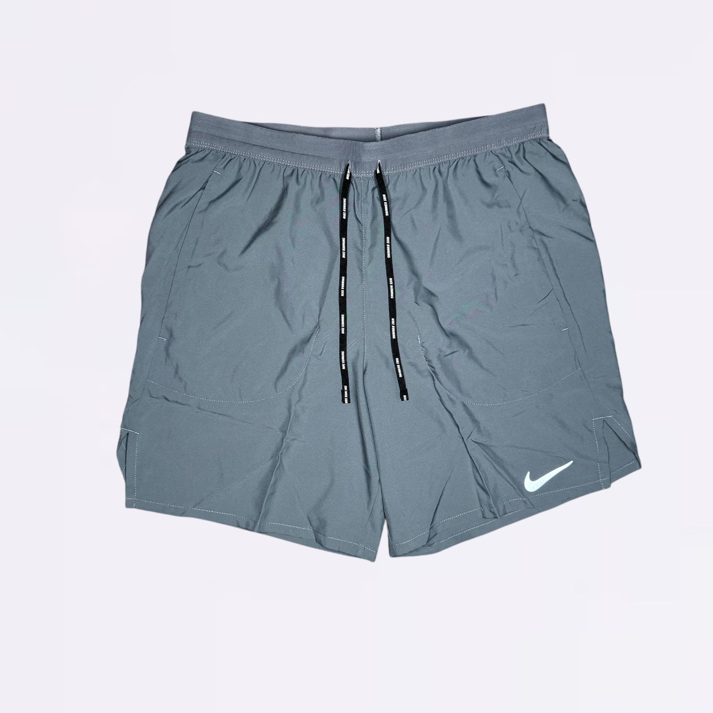 Nike Miler & Flex Stride Set - Tee & Shorts - White / Grey