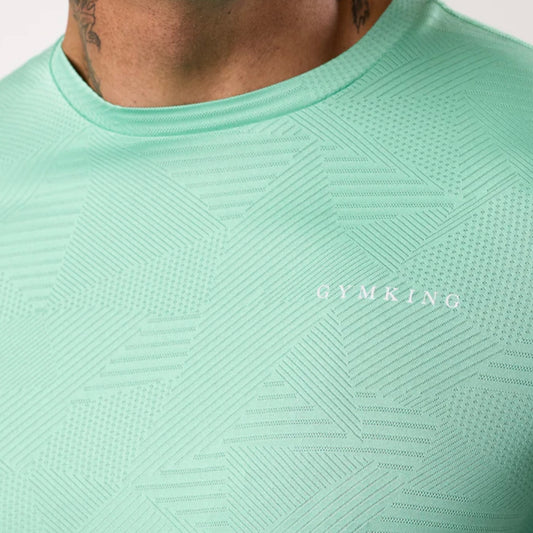GymKing Geometric Knit Tee - Apple Green
