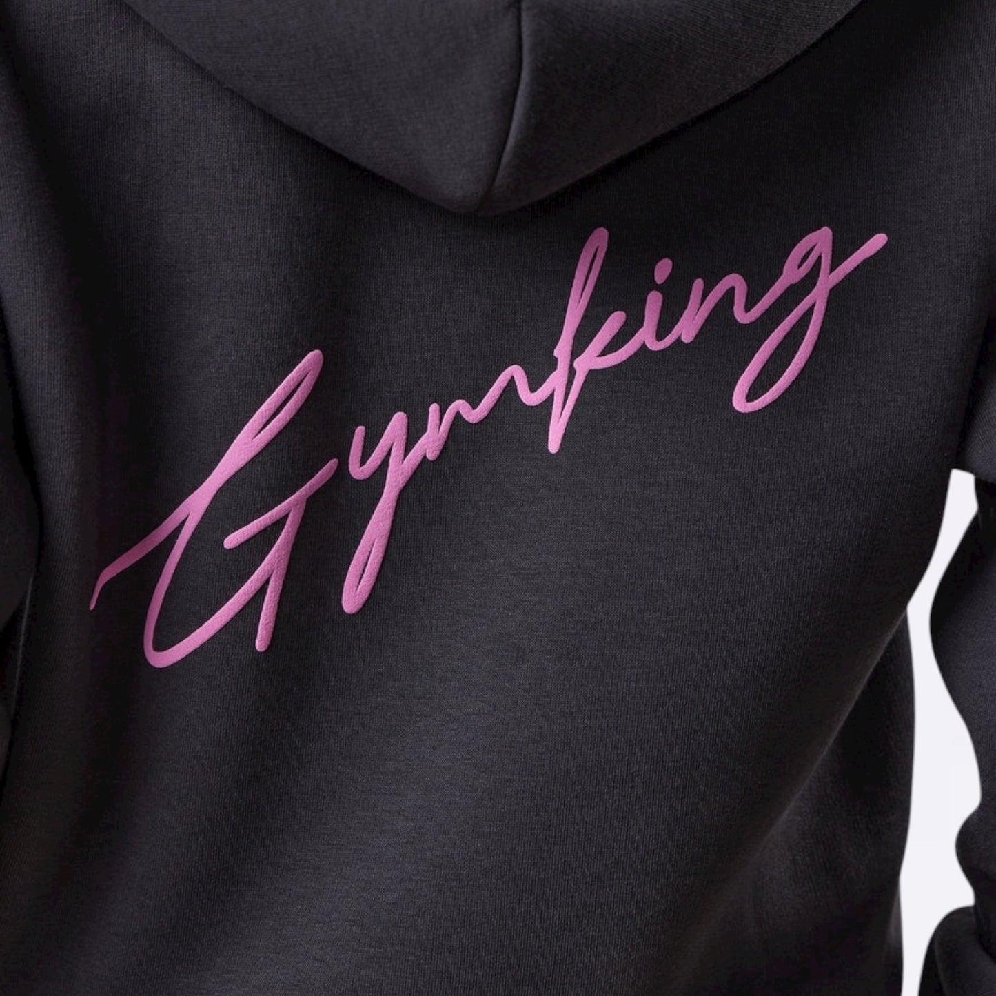 Gym King  Script Full Zip Crop Hood (Girls)- Dark Pewter
