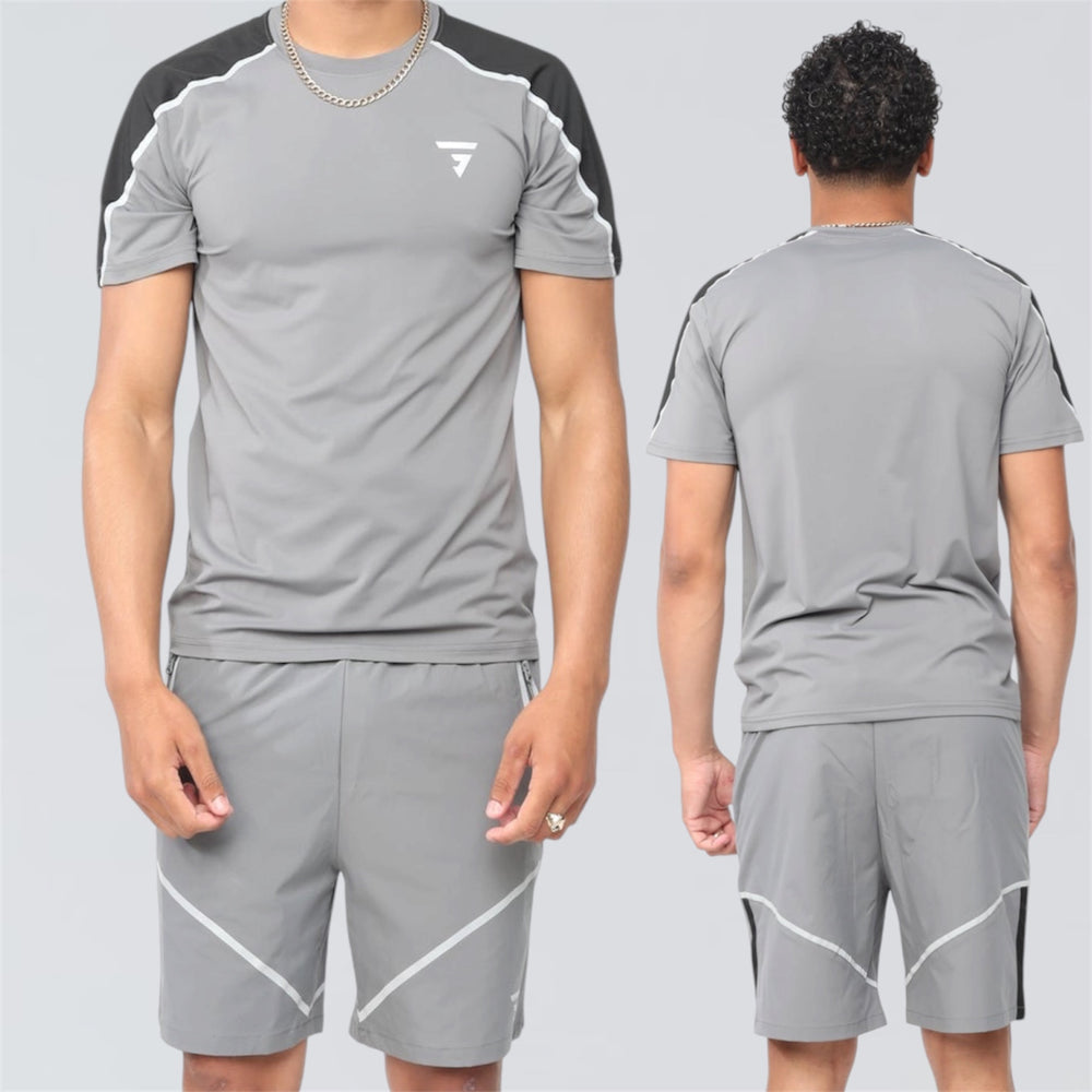 GRIID Reflect Set - T-shirt & Shorts - Grey / Black