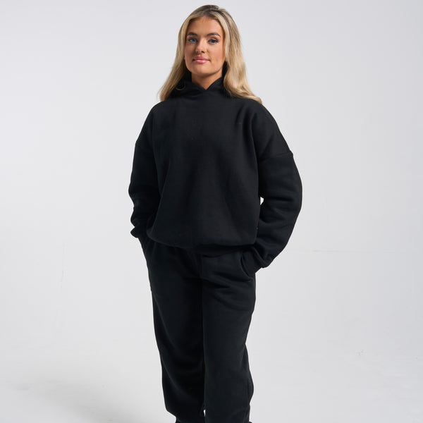 INFORM Hoodie & Joggers Oversized Recovery Set - Black