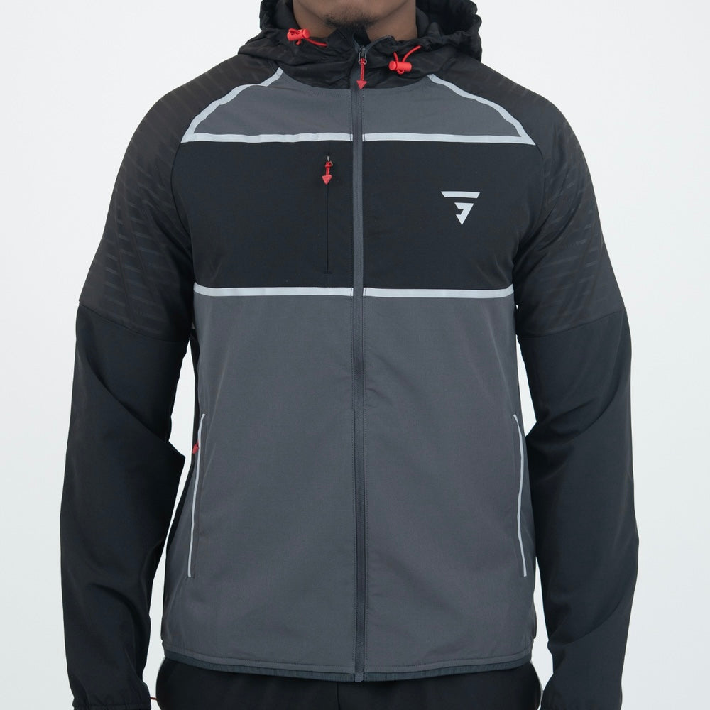 GRIID Glitch & Motion Set - Jacket & Shorts - Red / Grey / Black