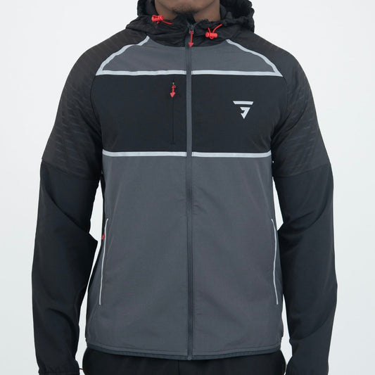 GRIID Glitch & Motion Set - Jacket & Shorts - Red / Grey / Black