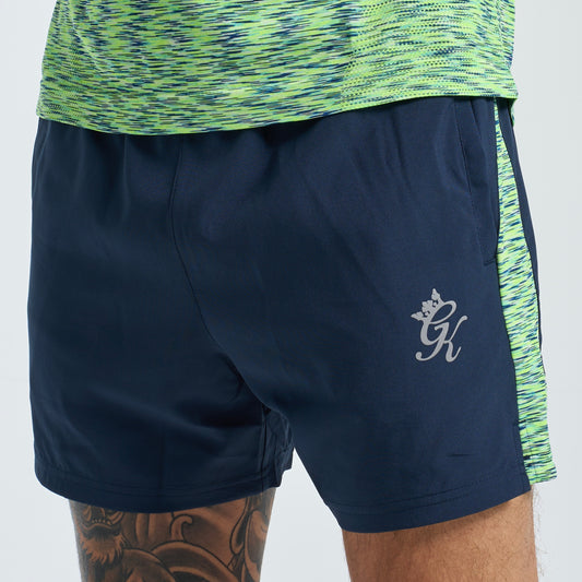 GymKing Space Dye Panel 5" Short - Navy/Lime