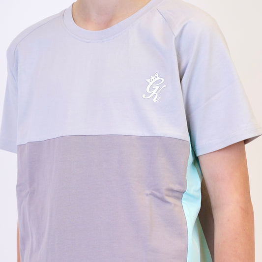 Gym King Contrast Tee - Grey / Mint (Junior)