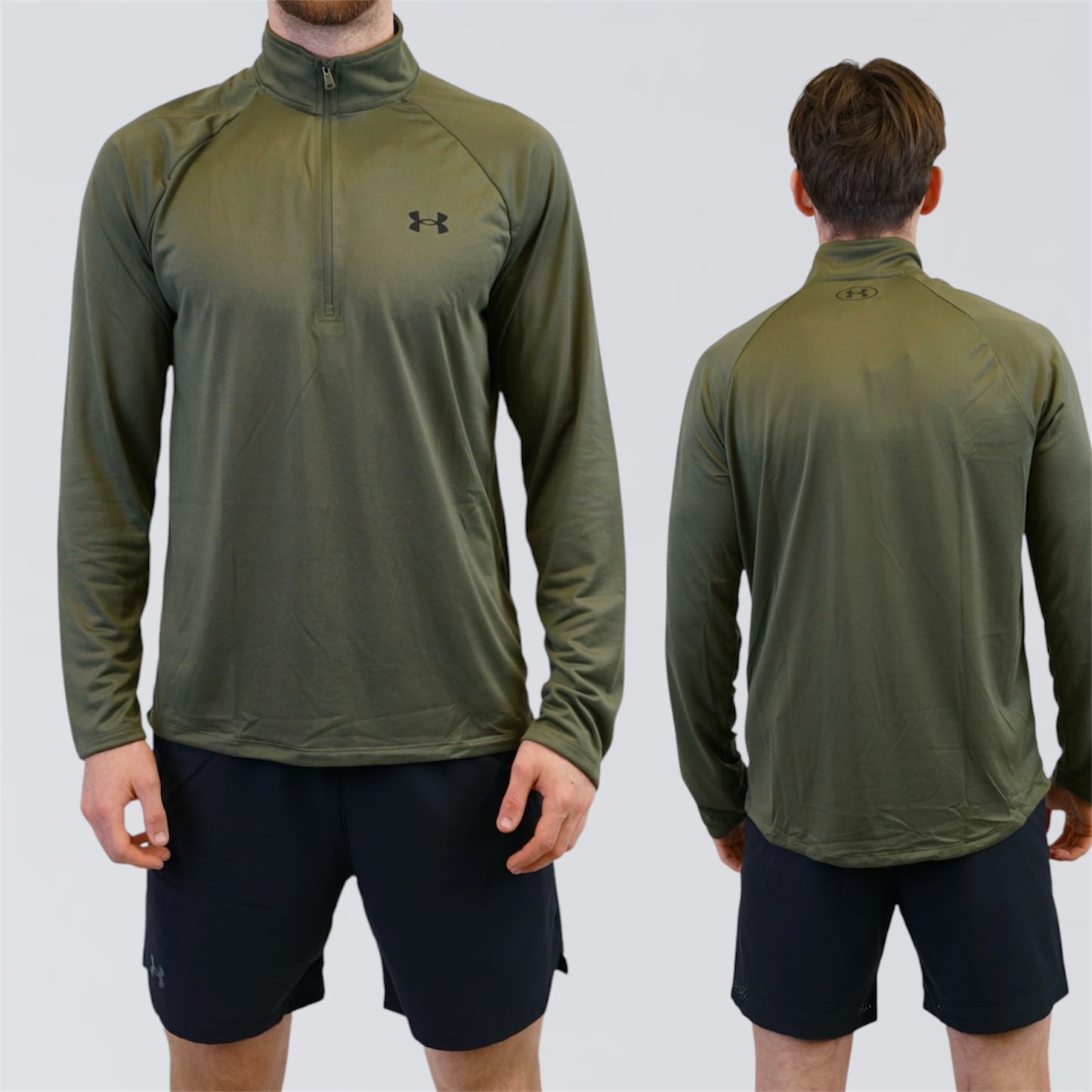 Under Armour Tech Half-Zip / Vanish Shorts Set - Marine Green / Black
