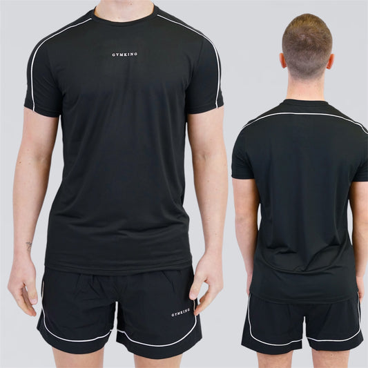 Gym King Core Piped Set  - Black