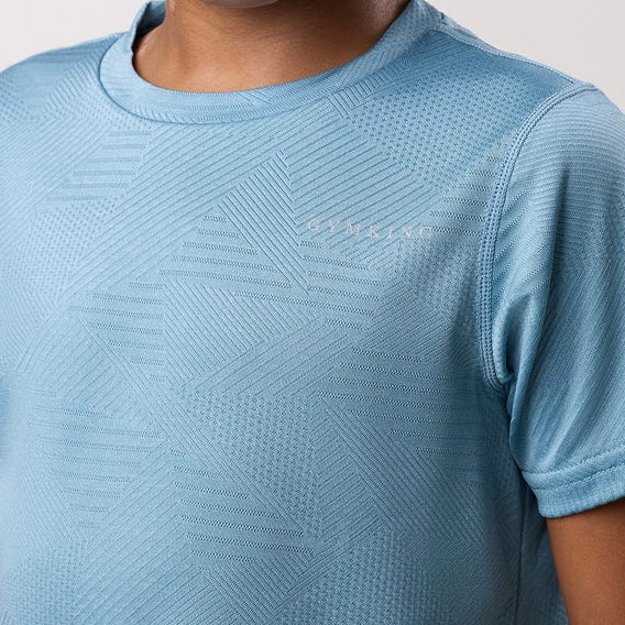 Gym King Geometric Tee - Sea Mist (Junior)