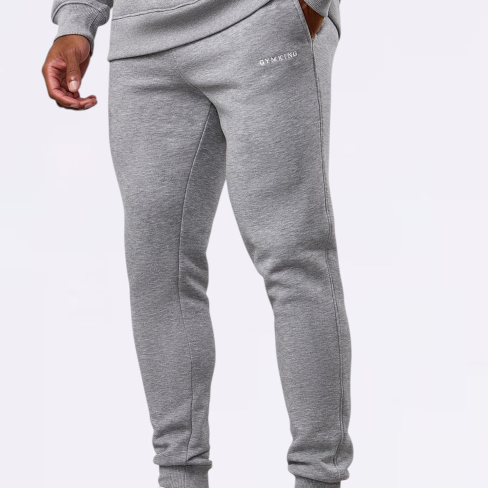 Gym King Linear Fundamental Fleece Jogger - Grey Marl