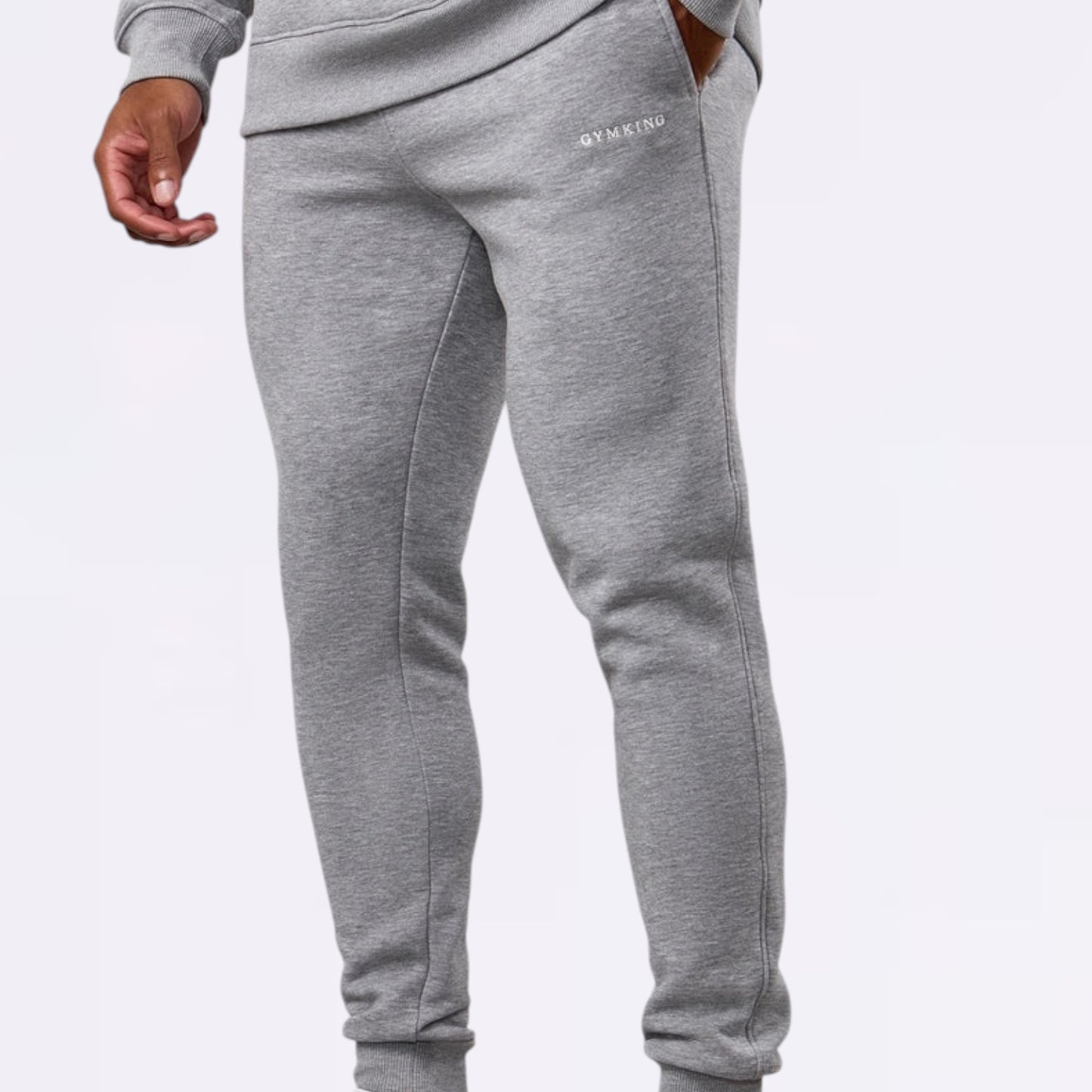 Gym King Linear Fundamental Fleece Jogger - Grey Marl