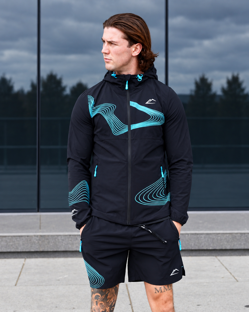 ActiveLine Wave 3 Piece Shorts Set - Black / Blue