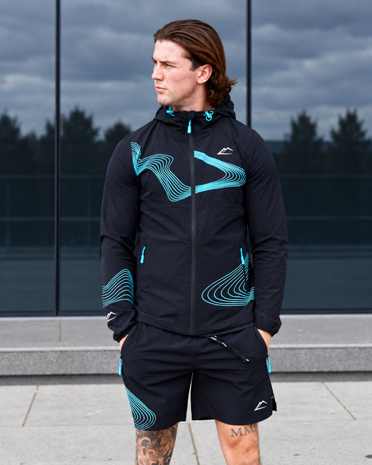 ActiveLine Wave 3 Piece Shorts Set - Black / Blue