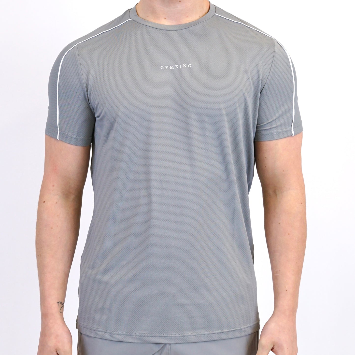 Gym King Core Piped Tee - Grey