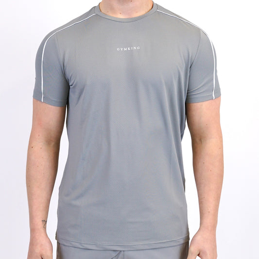 Gym King Core Piped Tee - Grey