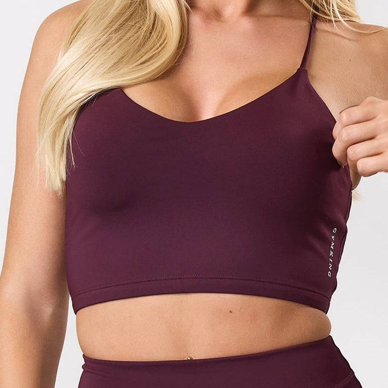 Gym King Knockout Strappy Bra - Dark Cherry