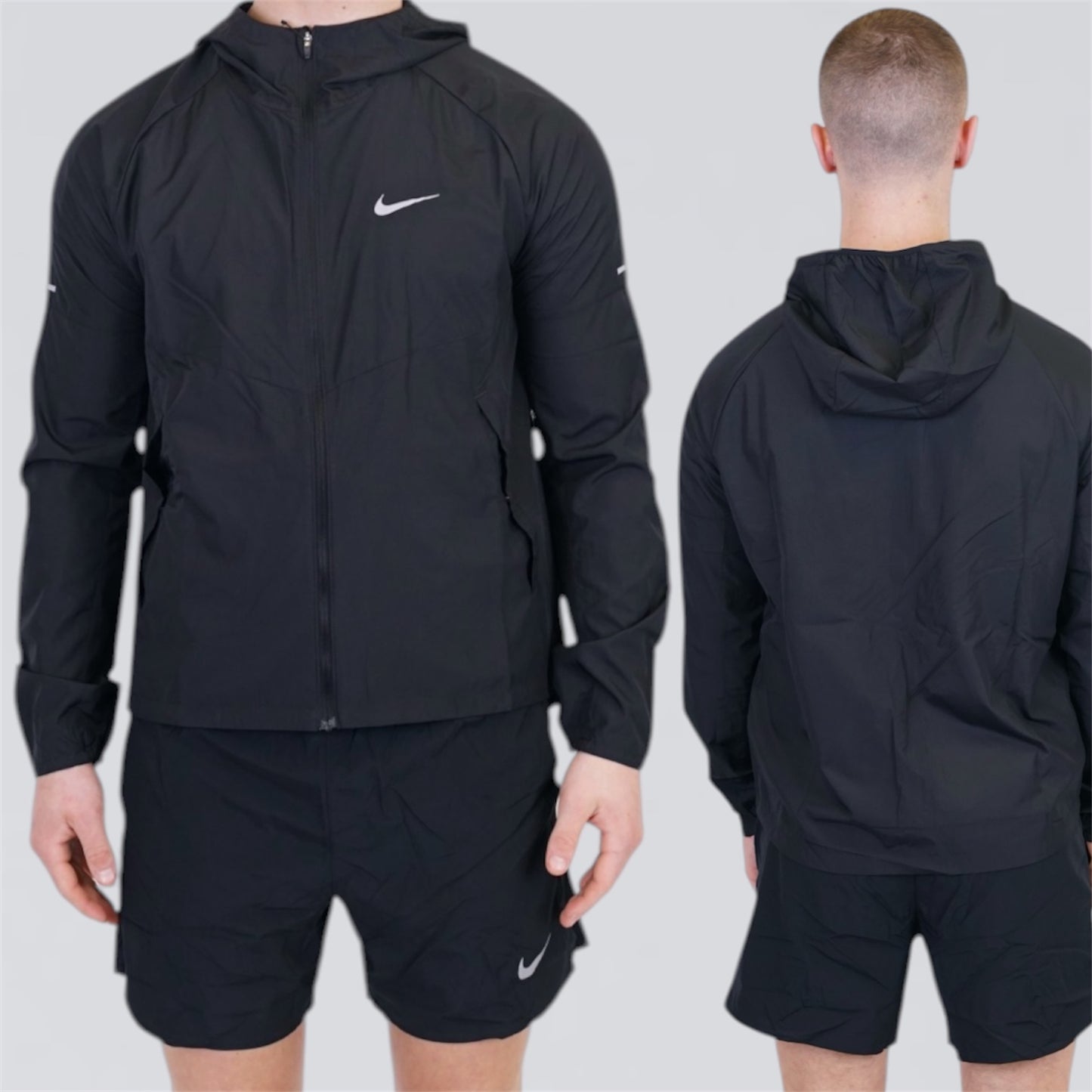 Nike Repel & Challenger - Jacket & Shorts Set - Black