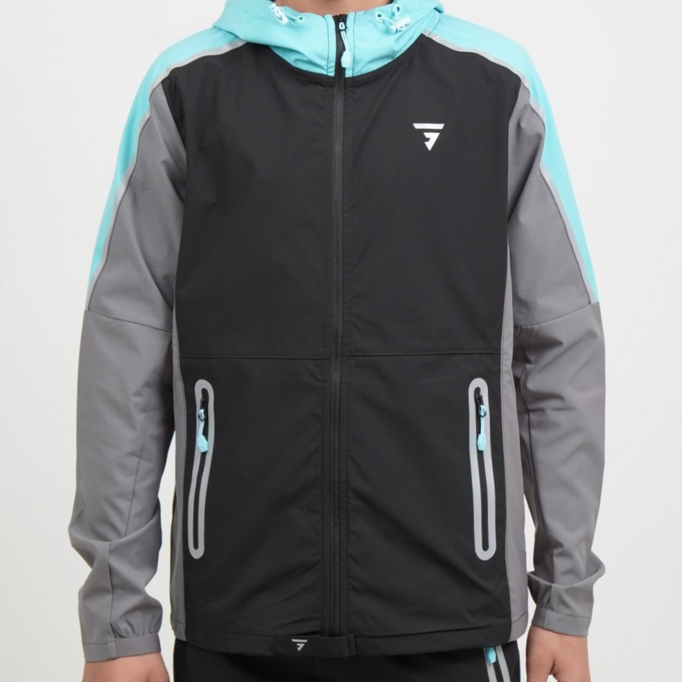 GRIID Reflect Jacket - Black / Aqua  (Junior)