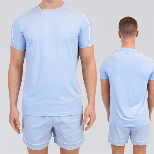 Gym King Core Piped Set  - Fresh Blue