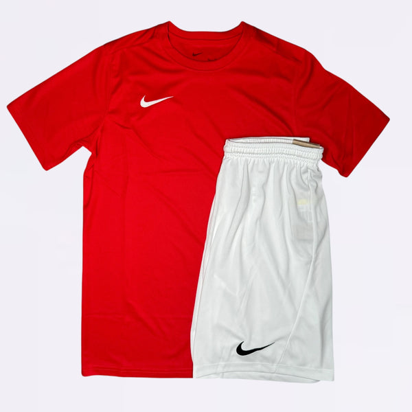 Nike Dri Fit Set - Tee & Shorts - Red / White