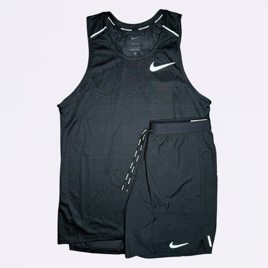 Nike Vest Set - Miler & Shorts - Black