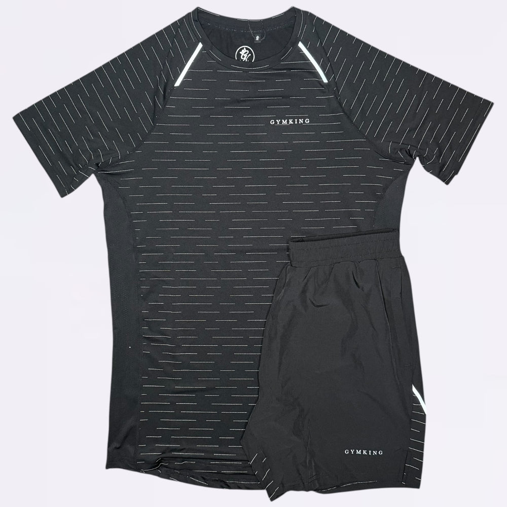 GymKing Stamina Performance Tee & Shorts Set  - Black