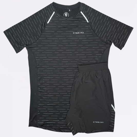 GymKing Stamina Performance Tee & Shorts Set  - Black