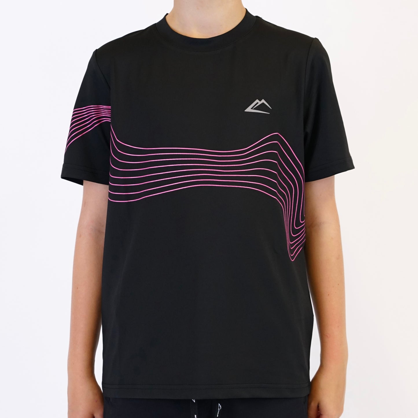 ActiveLine Wave Tee - Black / Pink (Junior)