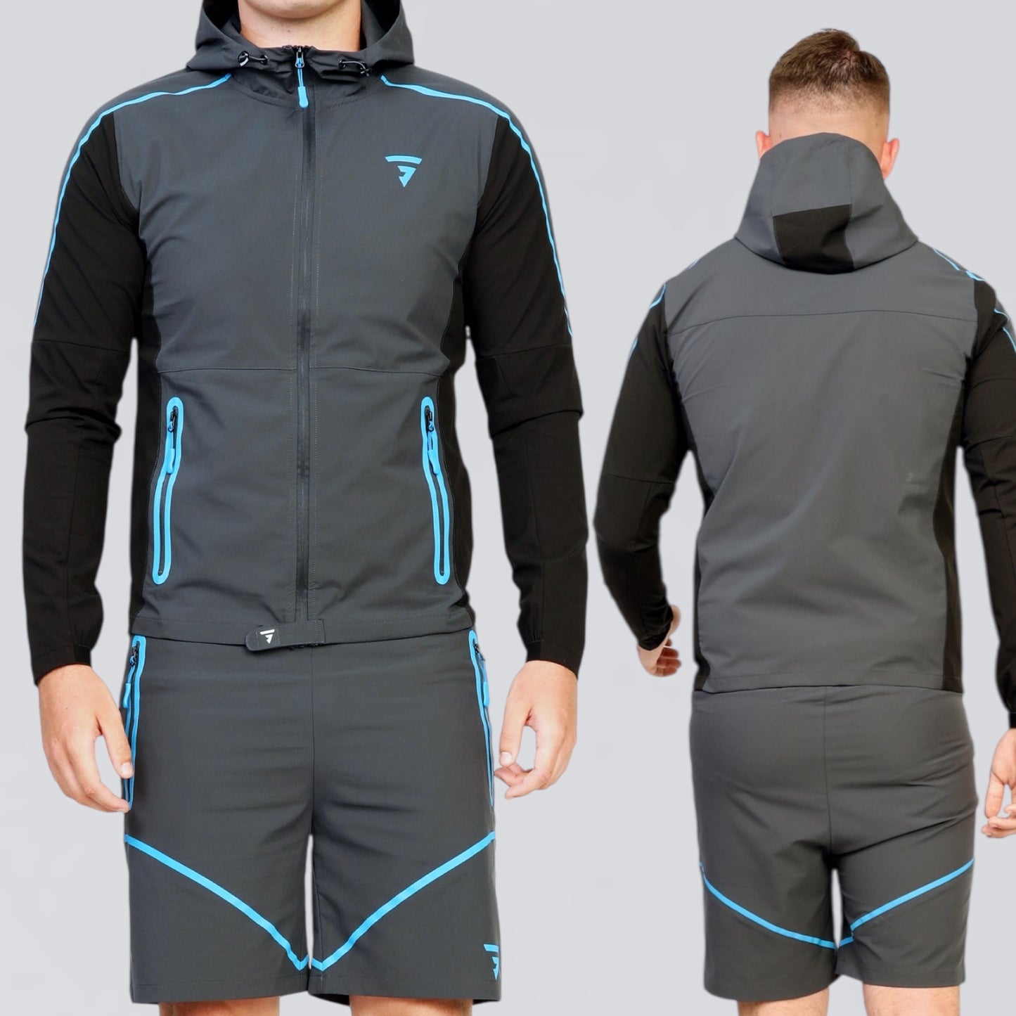 GRIID Reflect Windrunner & Shorts Set- Blue