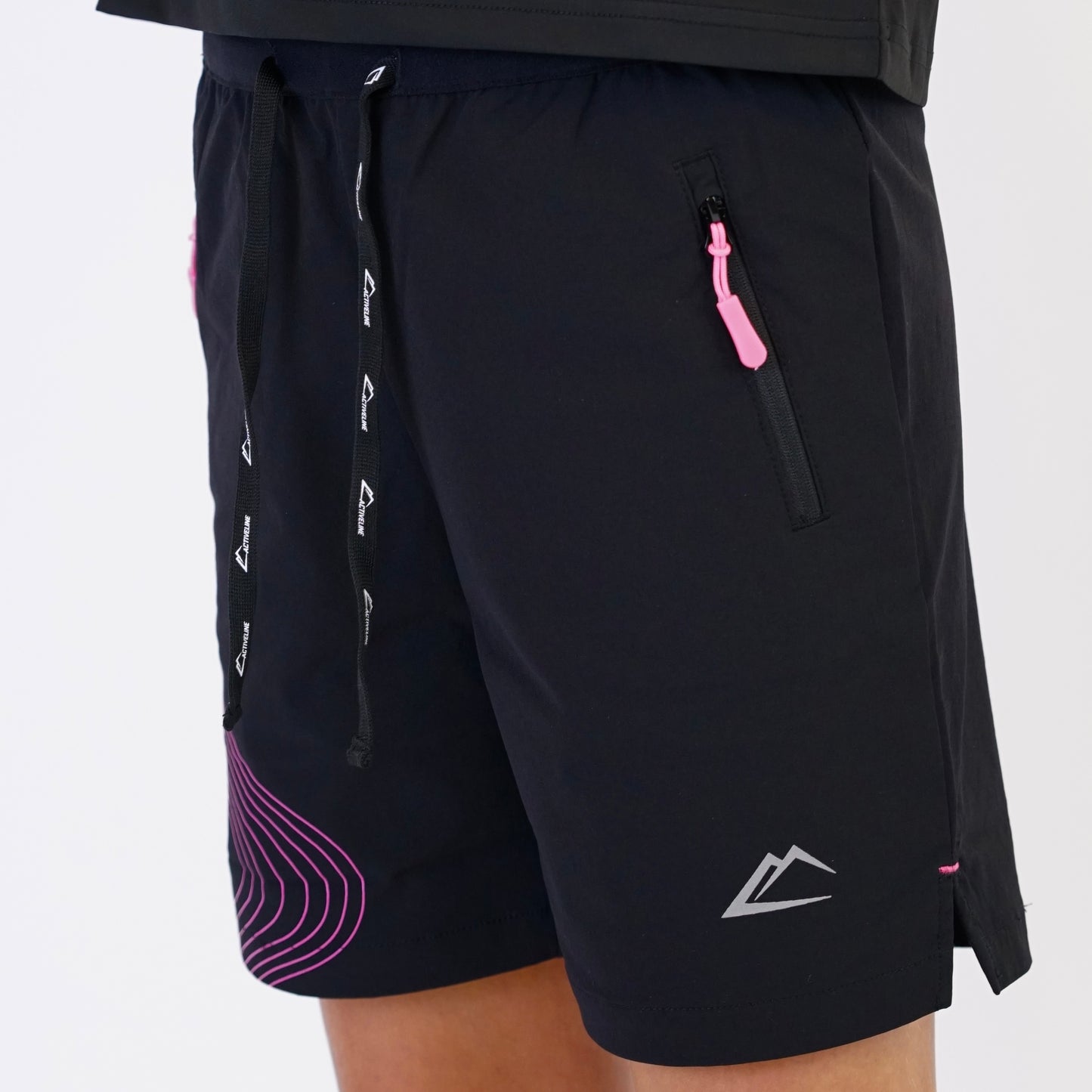 ActiveLine Wave - Jacket & Shorts Set - Black / Pink (Junior)