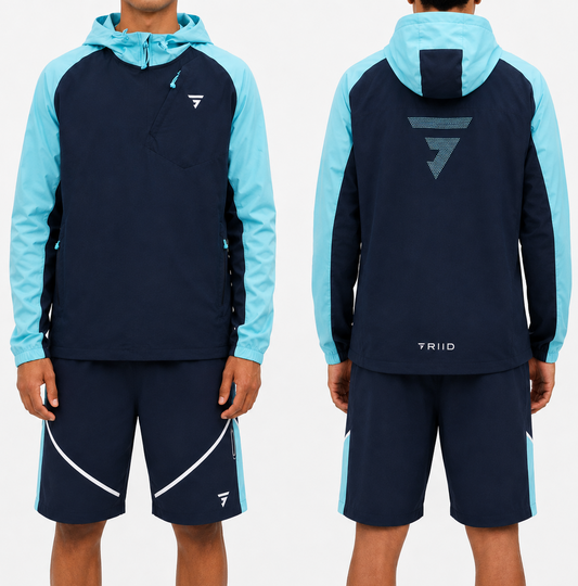 Griid Velo Set - Jacket & Shorts - Navy / Blue (Junior)