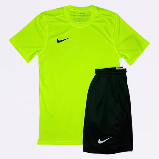 Nike Dri Fit Set - Tee & Shorts - Volt / Black