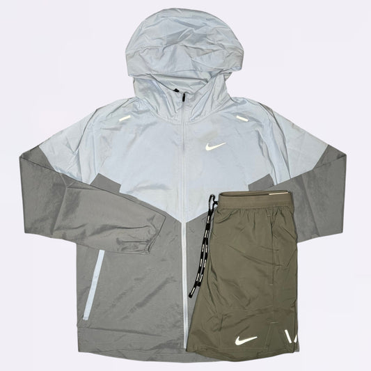 Nike Windrunner + Flex Stride - Jacket + Shorts Set - Cobalt Blue / Grey
